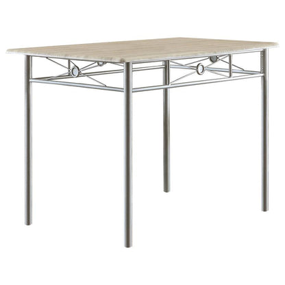 Anna 5-piece Rectangular Dining Table Set Silver