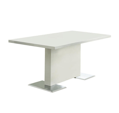 Anges Rectangular 63-inch Dining Table White High Gloss