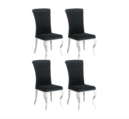 Coaster Velvet Upholstered Dining Side Chair Black (Set of 4)