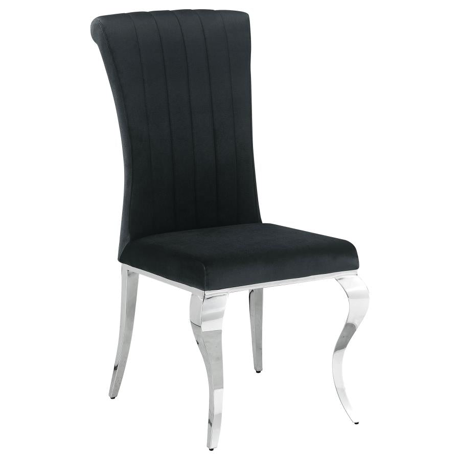 Coaster Velvet Upholstered Dining Side Chair Black (Set of 4)