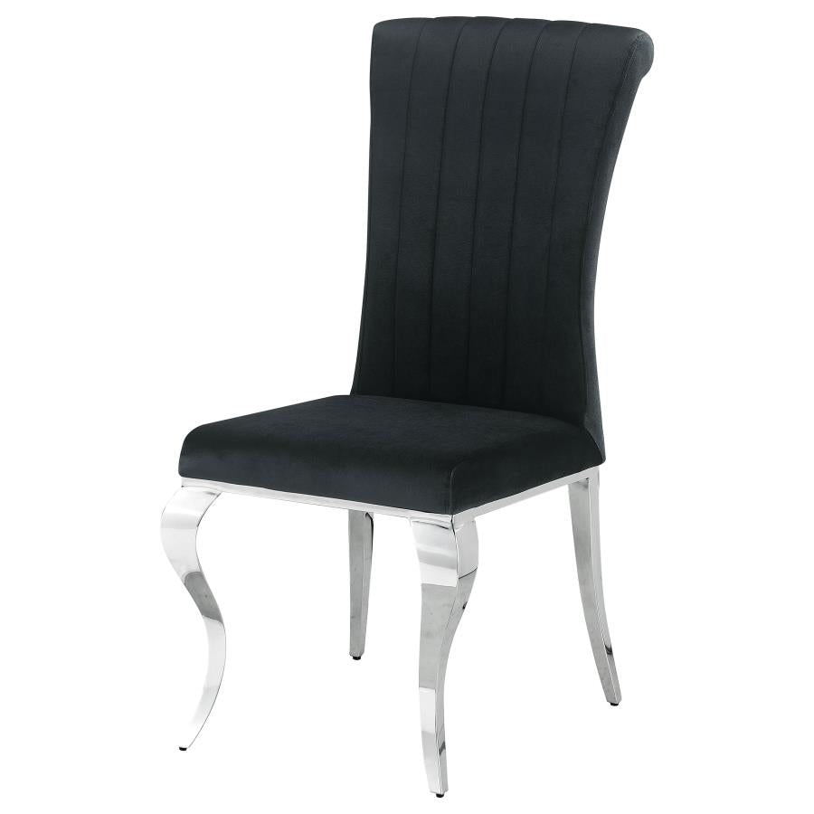 Coaster Velvet Upholstered Dining Side Chair Black (Set of 4)