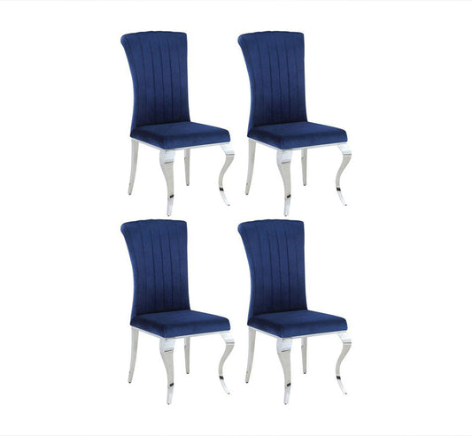 Coaster Velvet Upholstered Dining Chair Ink Blue (Set of 4)