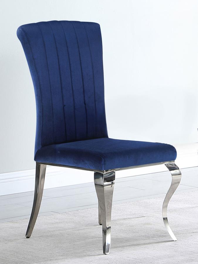 Coaster Velvet Upholstered Dining Chair Ink Blue (Set of 4)