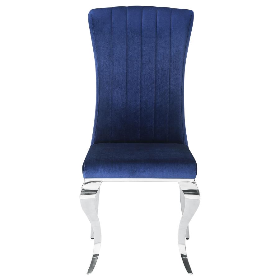 Coaster Velvet Upholstered Dining Chair Ink Blue (Set of 4)