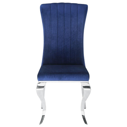 Coaster Velvet Upholstered Dining Chair Ink Blue (Set of 4)