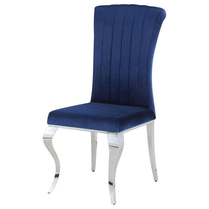 Coaster Velvet Upholstered Dining Chair Ink Blue (Set of 4)