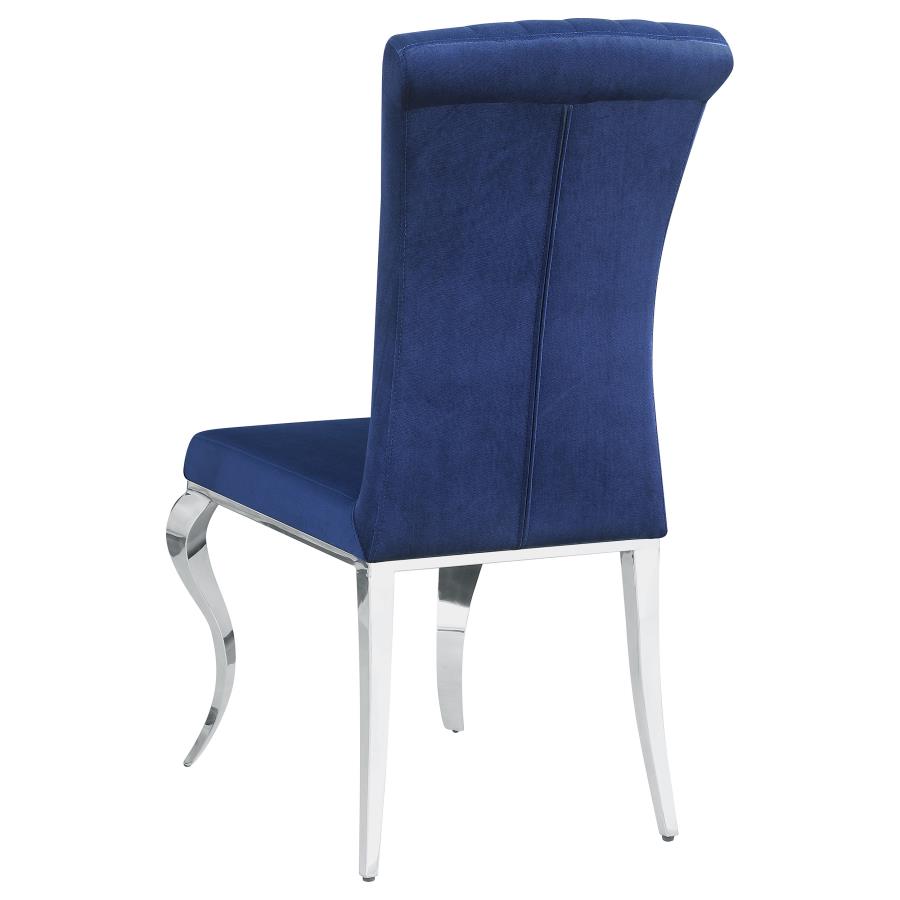 Coaster Velvet Upholstered Dining Chair Ink Blue (Set of 4)