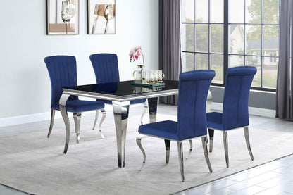 Coaster Velvet Upholstered Dining Chair Ink Blue (Set of 4)