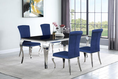 Coaster Velvet Upholstered Dining Chair Ink Blue (Set of 4)