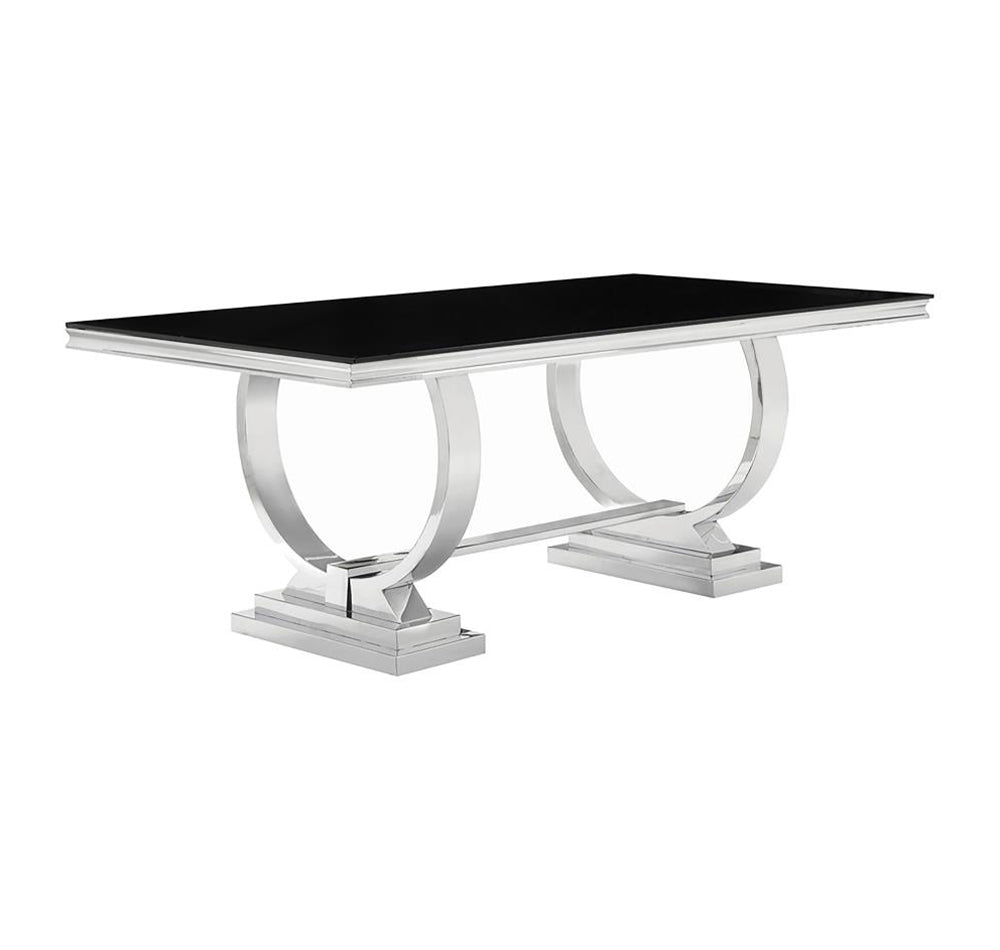 Antoine Rectangular 95-inch Glass Top Dining Table