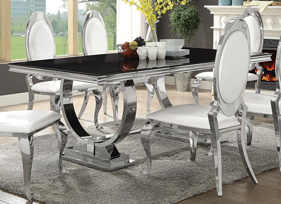 Antoine Rectangular 95-inch Glass Top Dining Table