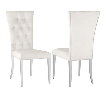 Kerwin Velvet Upholstered Dining Side Chair White (Set of 2)