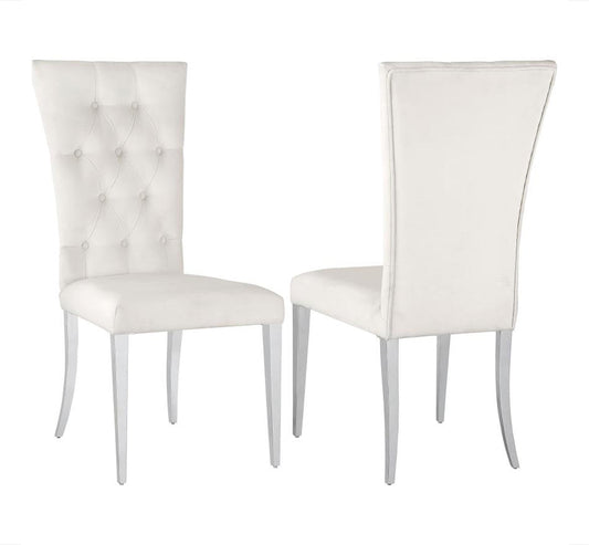 Kerwin Velvet Upholstered Dining Side Chair White (Set of 2)