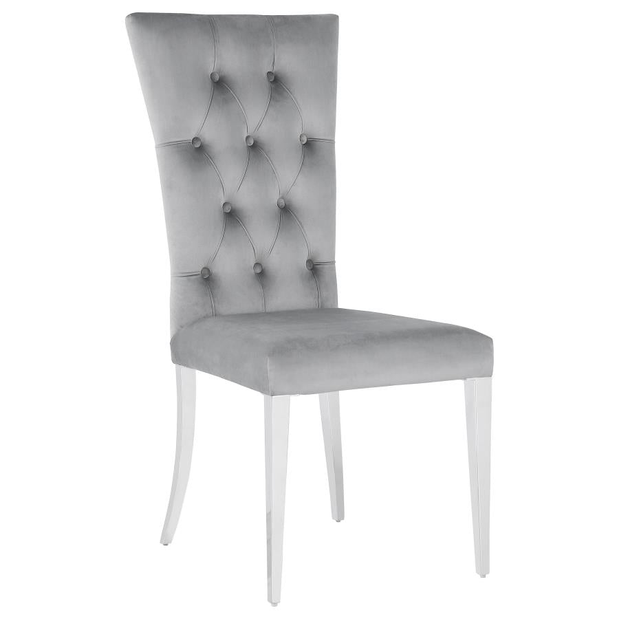 Kerwin Velvet Upholstered Dining Side Chair Grey (Set of 2)