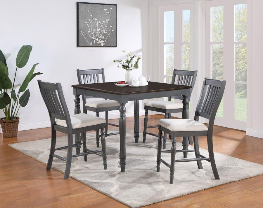 Coaster 5-piece Square Counter Height Dining Set