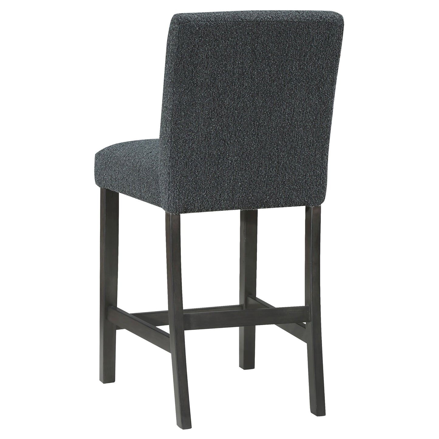 Alba Boucle Upholstered Counter Stools Black and Charcoal Grey Set of 2