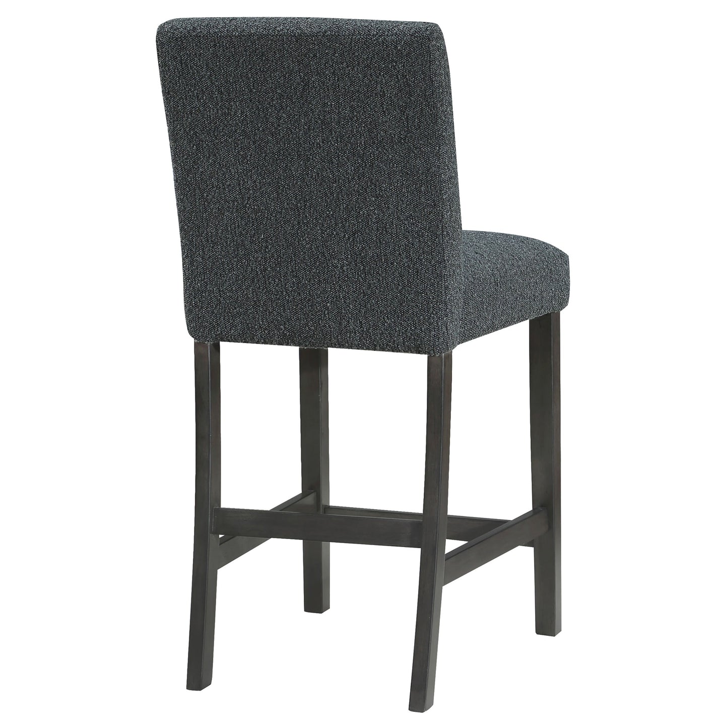 Alba Boucle Upholstered Counter Stools Black and Charcoal Grey Set of 2