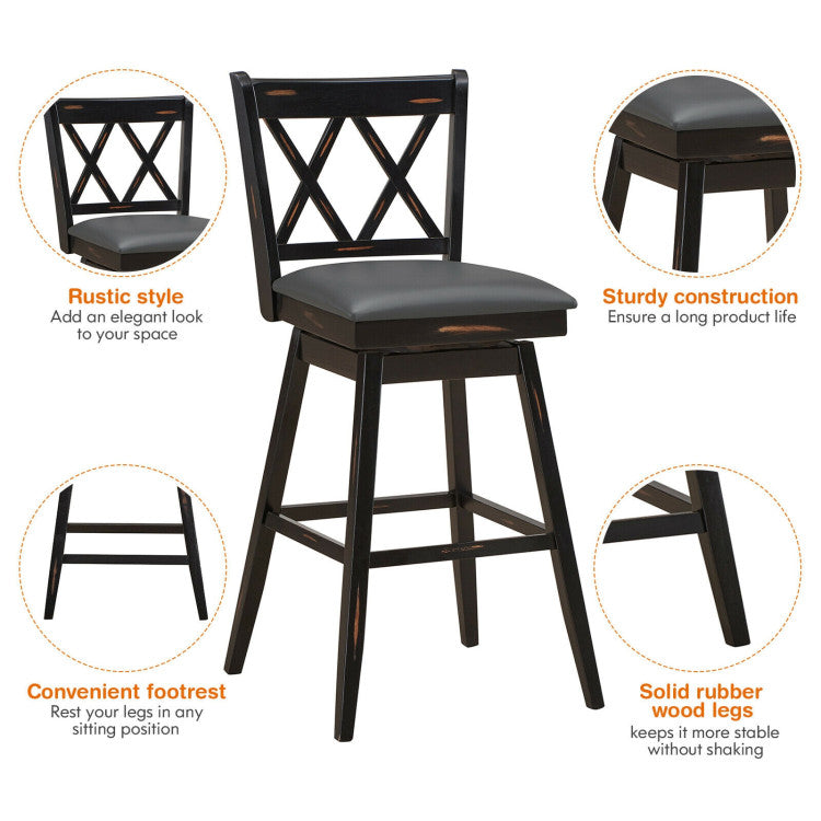 Stylish Seating Solution: 29 Inch Swivel Bar Height Stool Set