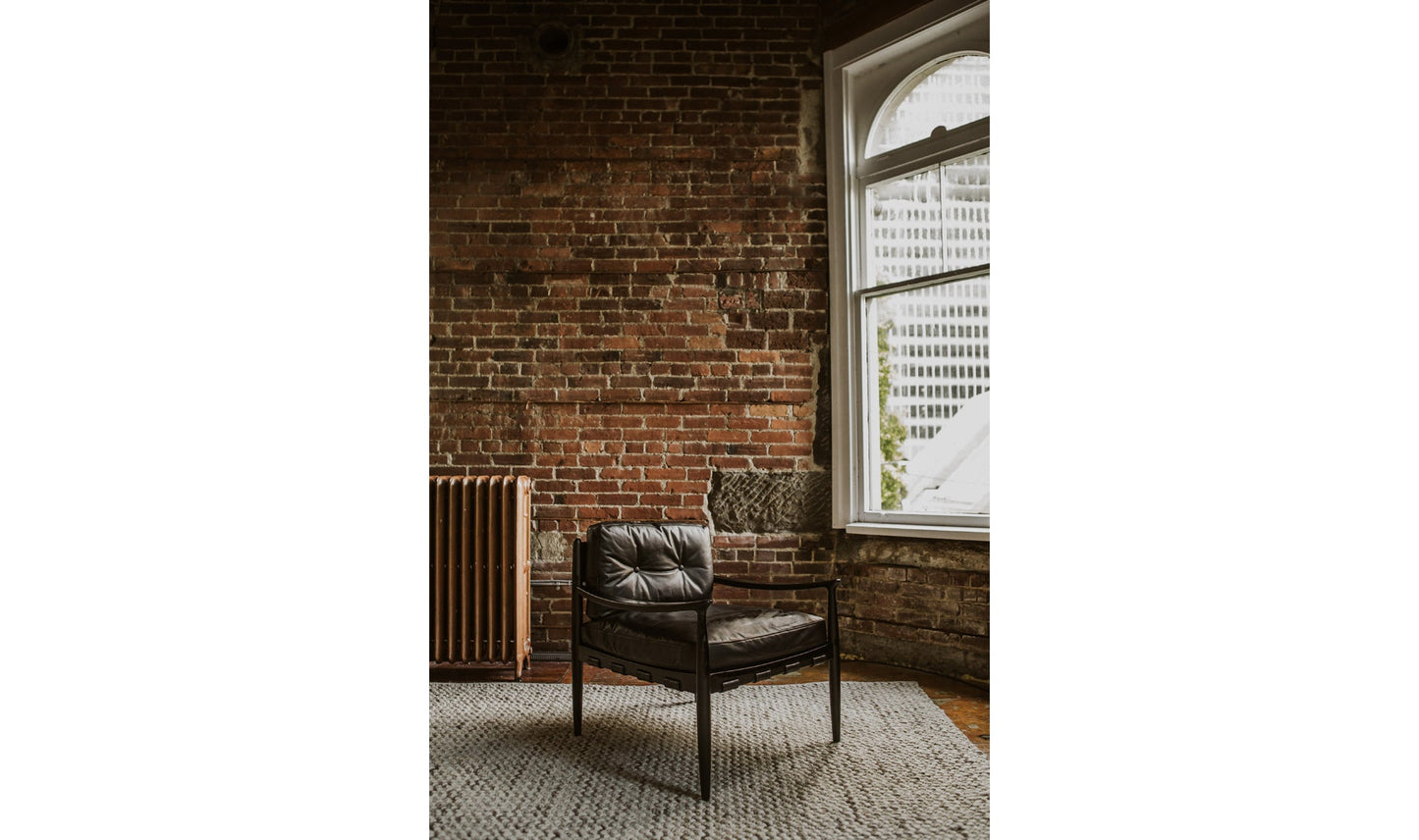 Turner Top Grain Leather Chair Black