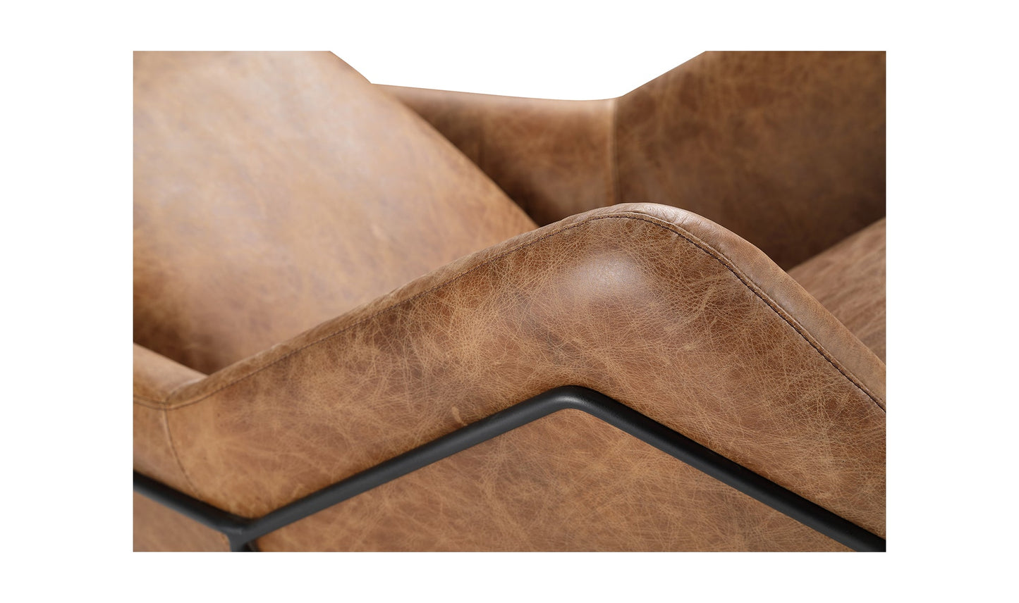 Moe's- Greer Club Leather Accent Chair