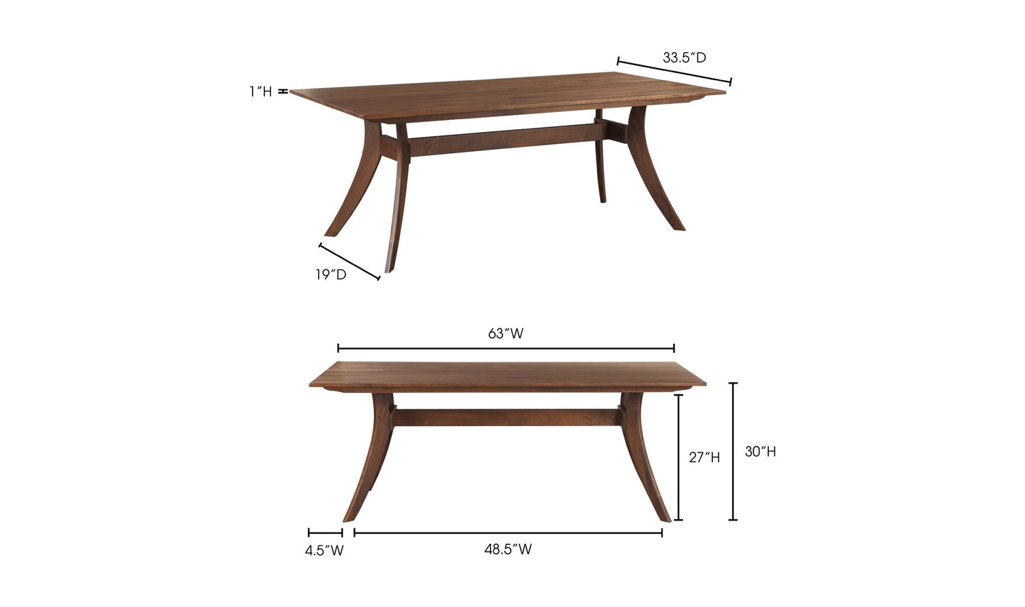 Moe's- Florence Dining Table Small Brown- BC-1001-03