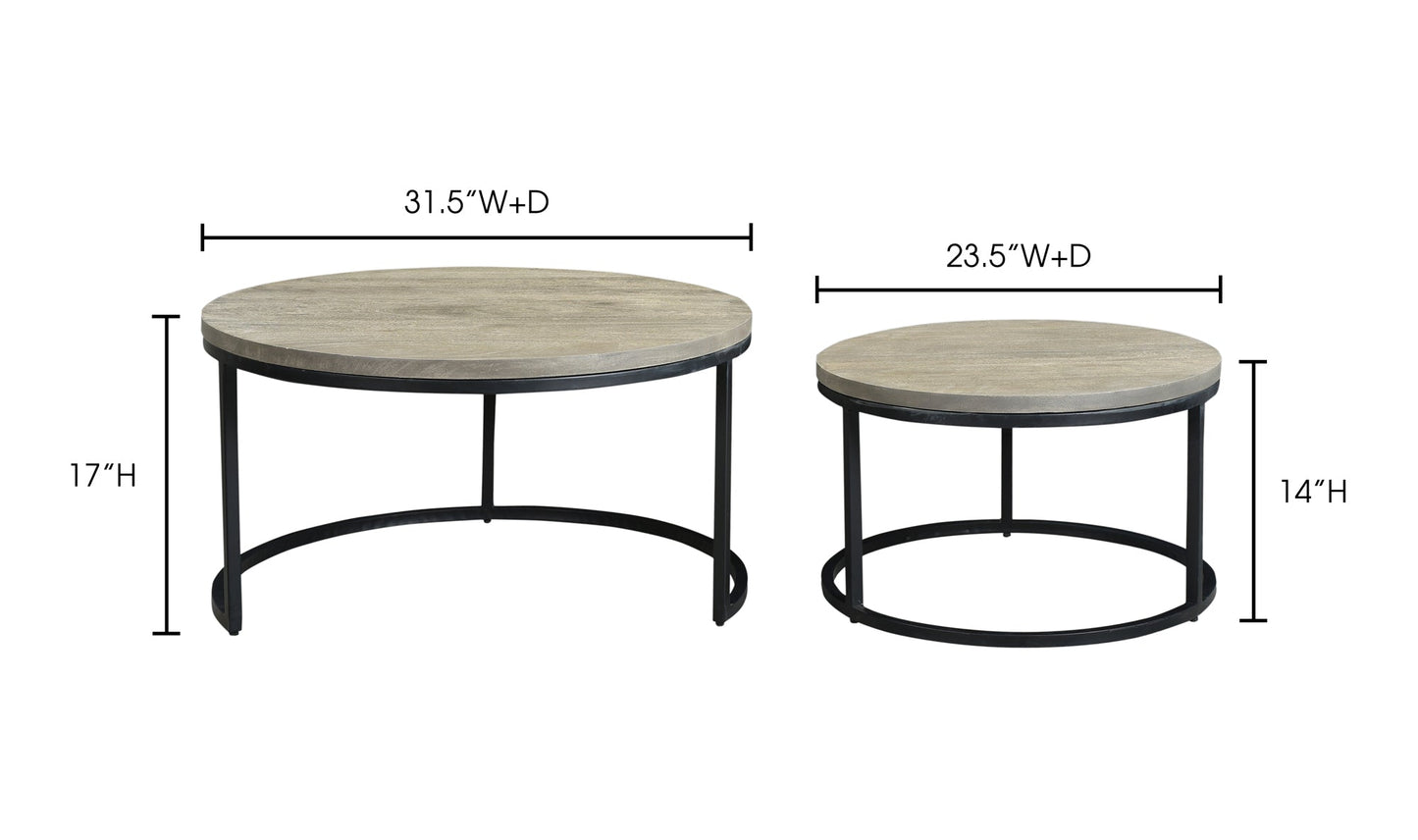 Moe's-Drey Round Nesting Coffee Tables Grey Set Of 2