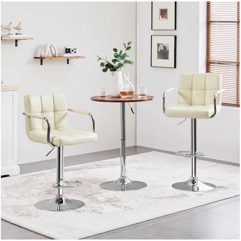 Comfort and Style Combined: Set of 4 Adjustable Bar Stools with Backs