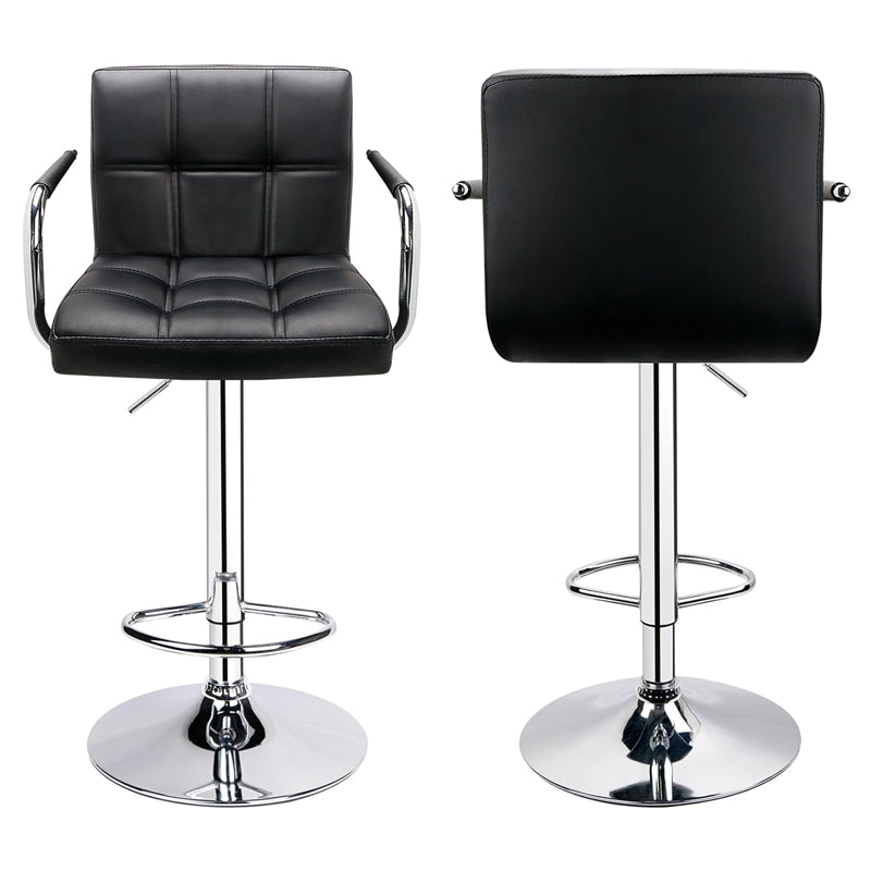 Comfort and Style Combined: Set of 4 Adjustable Bar Stools with Backs