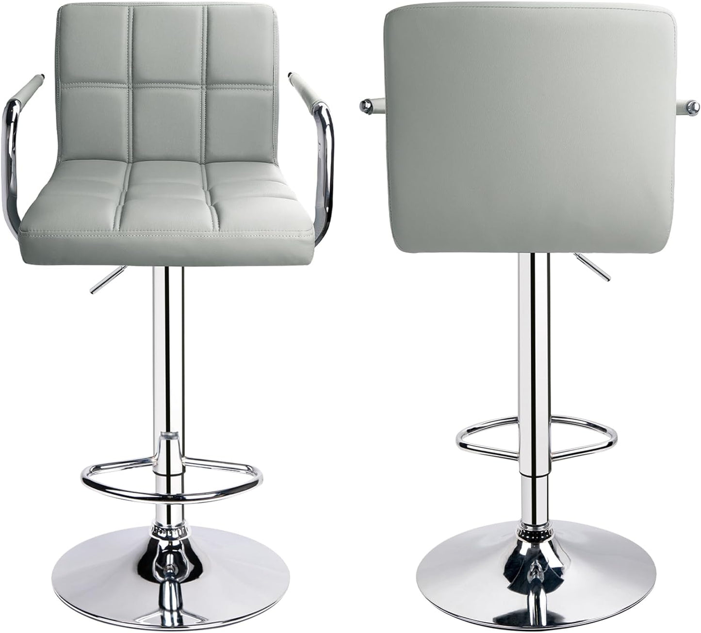 Comfort and Style Combined: Set of 4 Adjustable Bar Stools with Backs