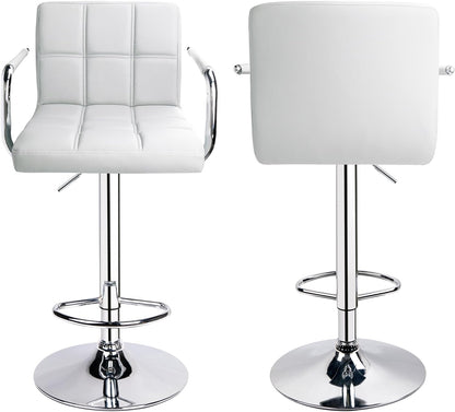 Comfort and Style Combined: Set of 4 Adjustable Bar Stools with Backs