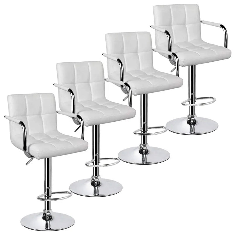 Comfort and Style Combined: Set of 4 Adjustable Bar Stools with Backs