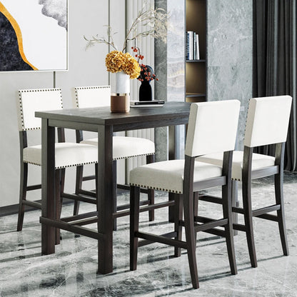 Classic Dining Table Set for 4: Five-Piece Kitchen Ensemble