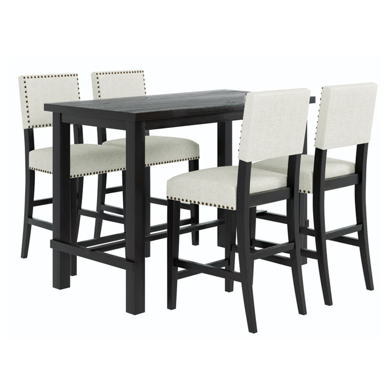 Classic Dining Table Set for 4: Five-Piece Kitchen Ensemble