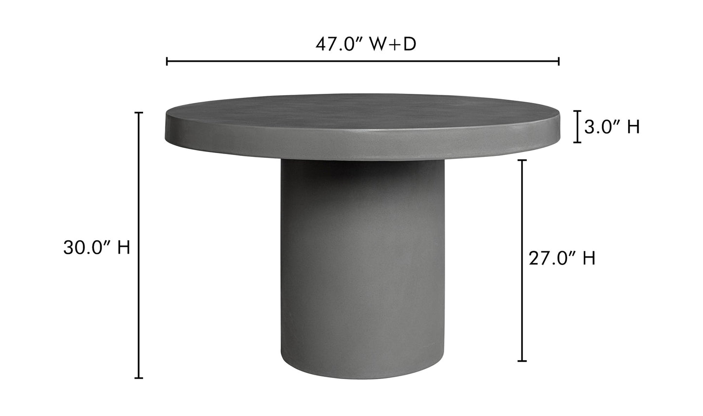 Moe's- Cassius Round Outdoor Dining Table Dark Grey- BQ-1002-25-0