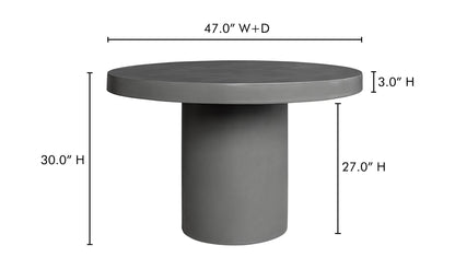 Moe's- Cassius Round Outdoor Dining Table Dark Grey- BQ-1002-25-0