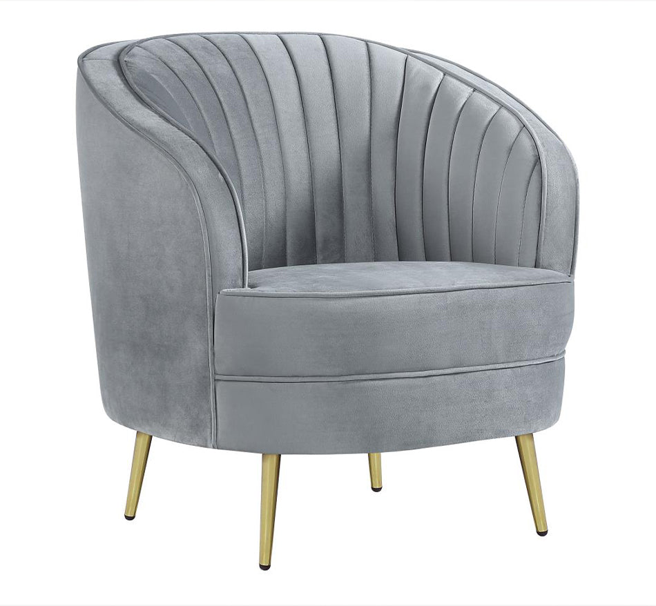 Sophia Upholstered Channel Tufted Barrel Accent Chair