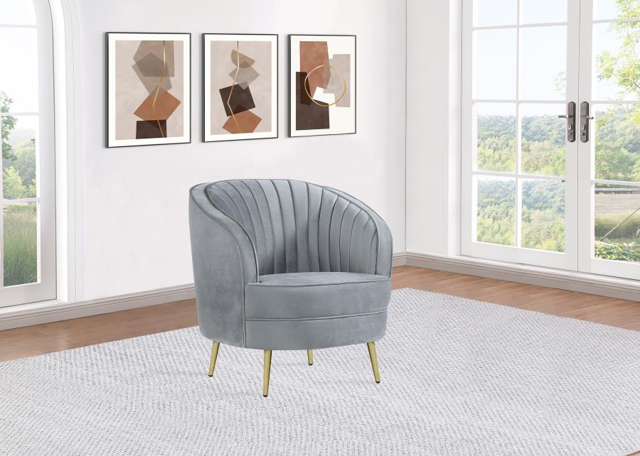 Sophia Upholstered Channel Tufted Barrel Accent Chair