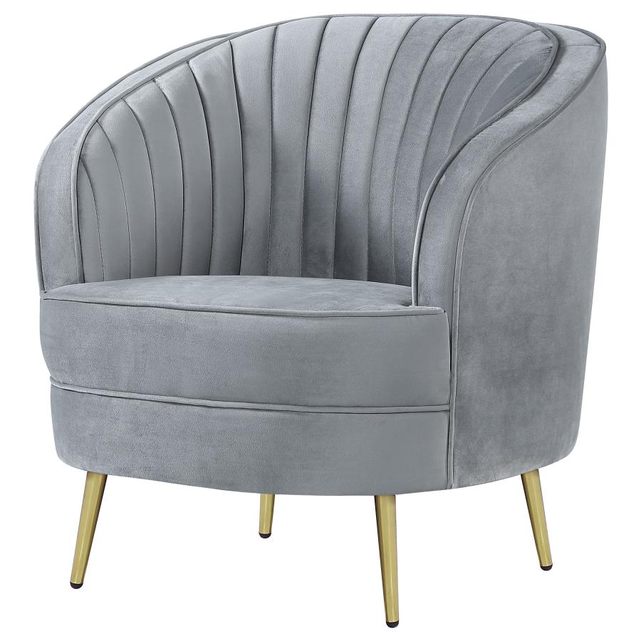 Sophia Upholstered Channel Tufted Barrel Accent Chair