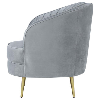 Sophia Upholstered Channel Tufted Barrel Accent Chair