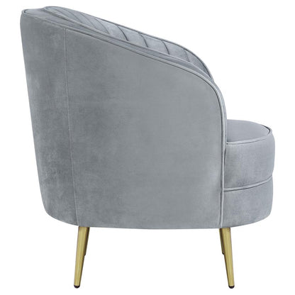 Sophia Upholstered Channel Tufted Barrel Accent Chair