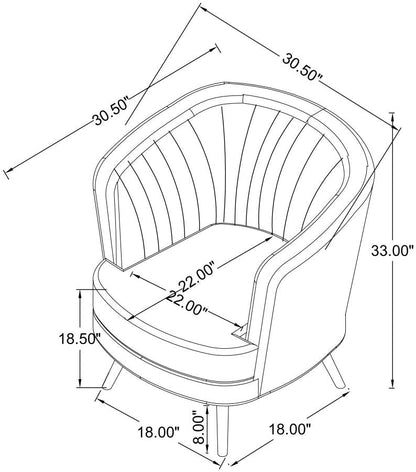 Sophia Upholstered Channel Tufted Barrel Accent Chair