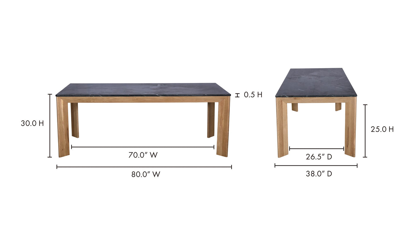 Moe's- Angle Marble Dining Table Rectangular Large