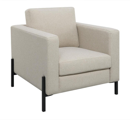 Coaster Upholstered Track Arm Accent Chair Oatmeal