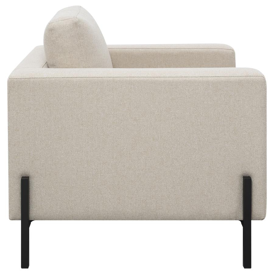 Coaster Upholstered Track Arm Accent Chair Oatmeal