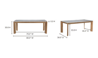 Moe's- Angle Marble Dining Table Rectangular Large