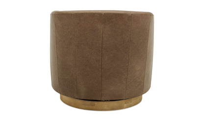 Moe's-Oscy Leather Swivel Chair Tan