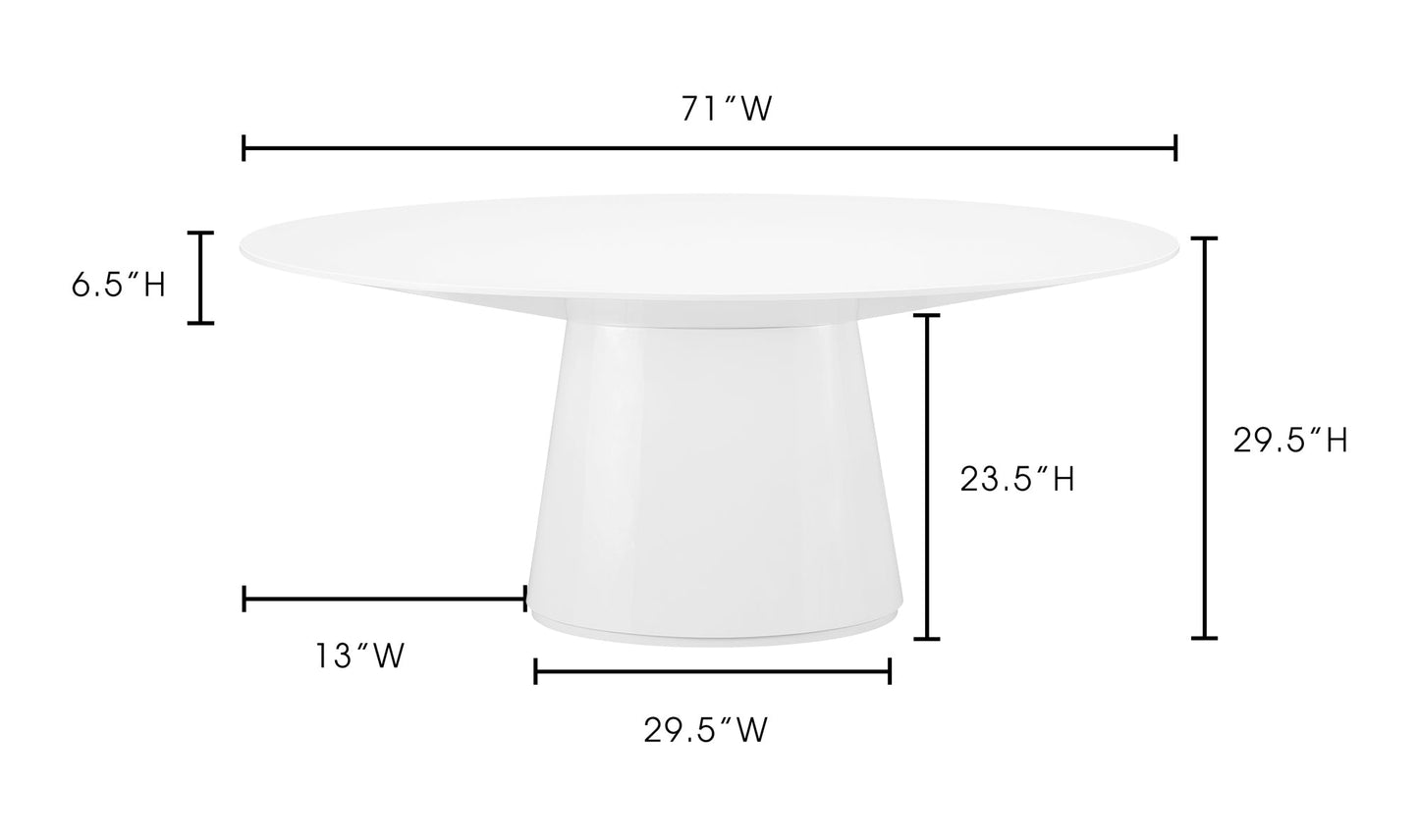 Moe's- Otago Oval Dining Table White- KC-1007-18-0