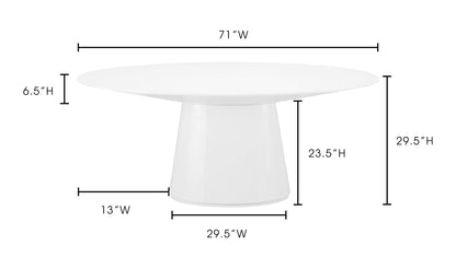 Moe's- Otago Oval Dining Table White- KC-1007-18-0