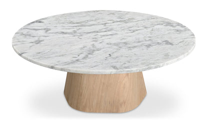 Moe's-Evelyn Marble Coffee Table Ashen Grey Matrix