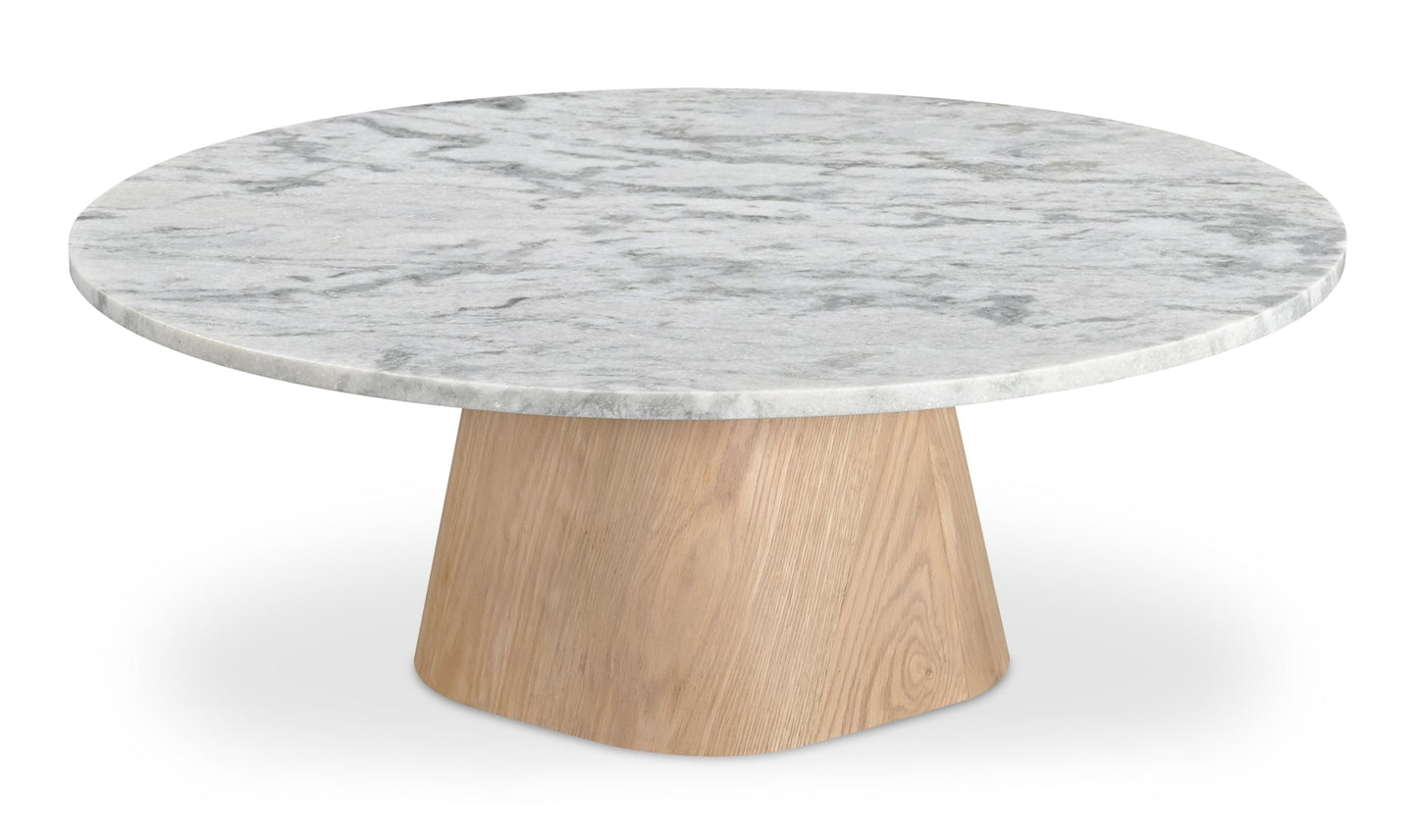 Moe's-Evelyn Marble Coffee Table Ashen Grey Matrix